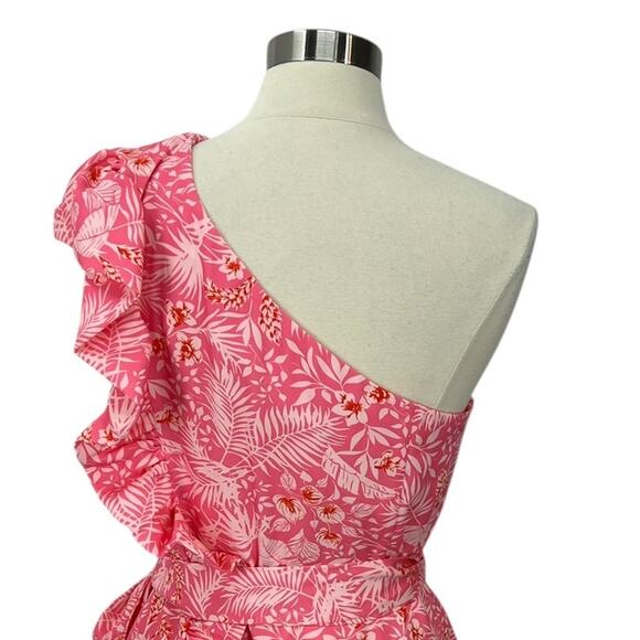 LOVERS + FRIENDS Seana Tropical Pink One Should Ruffle Dress SZ XL - Picture 13 of 13